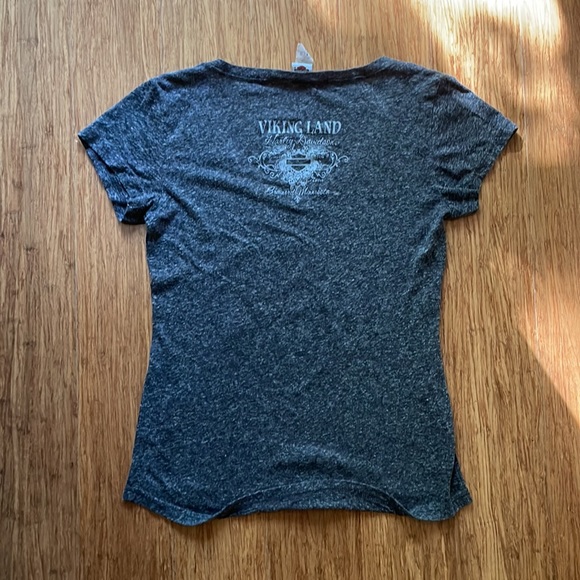 Harley Davidson Bedazzled V-Neck Tshirt - Picture 2 of 3